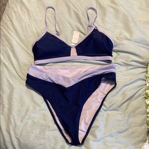 Blue and Lavender Bikini Set
